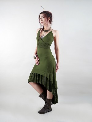 Toonzshop Nuria Midi Dress Jurk Dames Groen | 164329-XOF