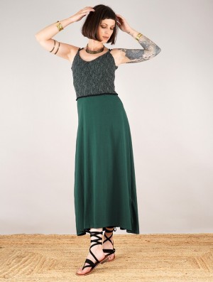 Toonzshop Nymph Long Dress With A Crochet Chest Jurk Dames Blauw Grijs | 801924-YWP