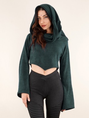 Toonzshop Obsidian Flared Sleeve Crop Sweater Trui Dames Donkerblauw | 471032-XTL