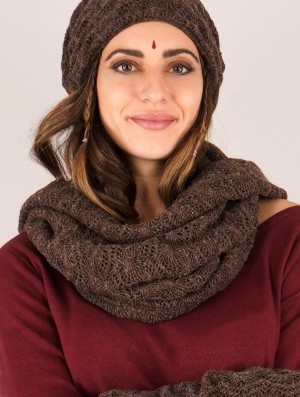 Toonzshop Oöna Crochet Snood Scarf Sjaal Dames Bruin | 712489-AYO