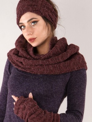 Toonzshop Oöna Crochet Snood Scarf Sjaal Dames Wine | 517648-XWC