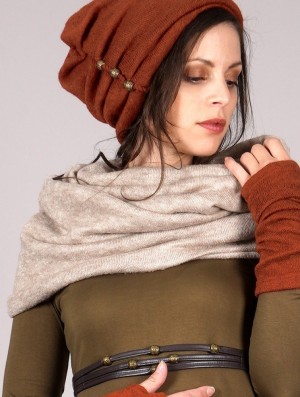 Toonzshop Oöna Snood Scarf Sjaal Dames Beige | 580932-ZMV