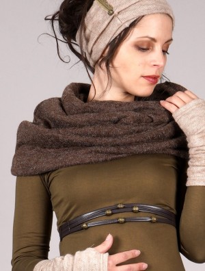 Toonzshop Oöna Snood Scarf Sjaal Dames Bruin | 681904-CNS