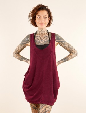 Toonzshop Palani Sleeveless Tunic Topjes Dames Wine | 425867-QWT