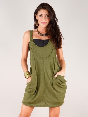 Toonzshop Palani Sleeveless Tunic Topjes Dames Vert kaki | 609482-YTO