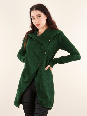 Toonzshop Panimya Large Collar Crossed Front Jacket Jassen Dames Groen | 107682-RNP