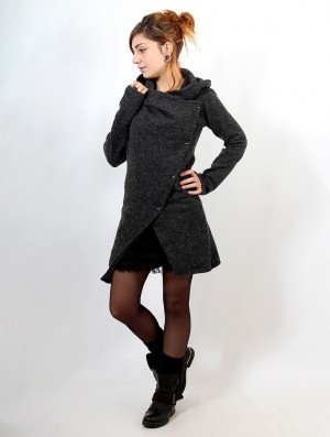 Toonzshop Panimya Large Collar Crossed Front Jacket Jassen Dames Grijs | 705819-EYR