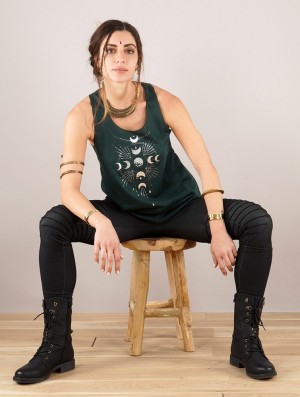 Toonzshop Phase Lune Printed Tank Top Tanktop Dames Zilver | 328971-CYO
