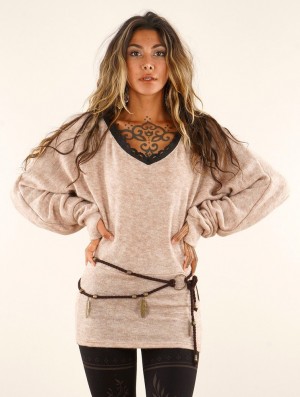 Toonzshop Physälis 2in1 Roll-up Sweater Trui Dames Beige | 398402-NEV