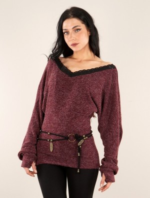 Toonzshop Physälis 2in1 Roll-up Sweater Trui Dames Wine | 749125-THG