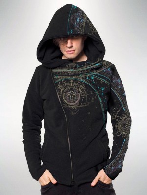 Toonzshop Portal Zip Up Hoodie Hoodie Heren Zwart | 780934-ZUG