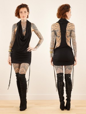 Toonzshop Raikhik Tunic-dress Jurk Dames Zwart | 324981-XGL