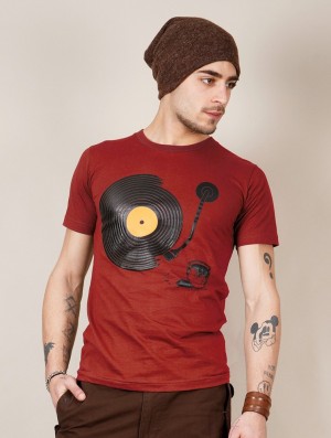 Toonzshop Record Painter Printed Short Sleeve T-shirt T-Shirt Heren Rood | 714802-AOU