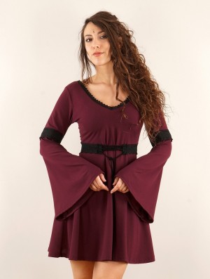 Toonzshop Reversible Bohemian Dress "Morphée" Jurk Dames Wine | 835796-VTN