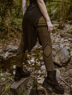 Toonzshop Rinji Floral Circuit Printed Long Leggings Leggings Dames Olijfgroen Groen | 048759-HIF