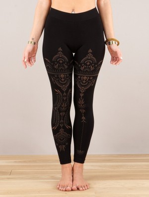 Toonzshop Rinji Zohraa Printed Long Leggings Leggings Dames Zwart | 574029-ZDE