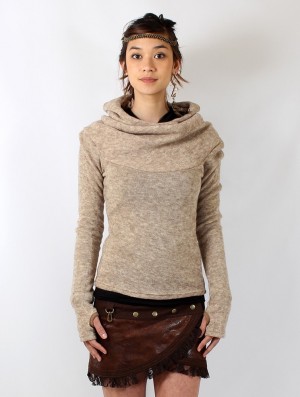 Toonzshop Sadiva Hooded Pullover Pullover Dames Beige | 860972-FIR