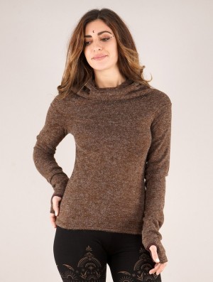 Toonzshop Sadiva Hooded Pullover Pullover Dames Bruin | 034719-BYT