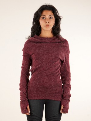 Toonzshop Sadiva Hooded Pullover Pullover Dames Wine | 947562-RQY