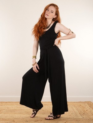 Toonzshop Samatra Sleeveless Flared Jumpsuit Jumpsuit Dames Zwart | 379105-HCS