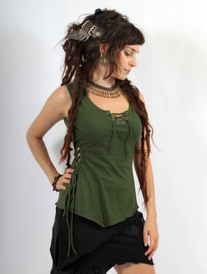 Toonzshop Sanjana Pixie Hood Top Topjes Dames Groen | 930852-IUN