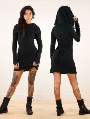 Toonzshop Shaë Sweater Dress Jurk Dames Zwart | 403716-WJT