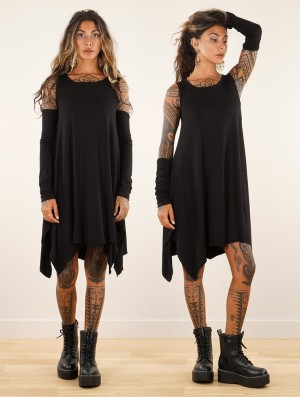 Toonzshop Short Dress With Removable Sleeves "Lilin" Jurk Dames Zwart | 782450-VPN