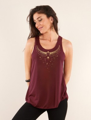 Toonzshop Sitaara Printed Tank Top Tanktop Dames Goud | 751084-LYG