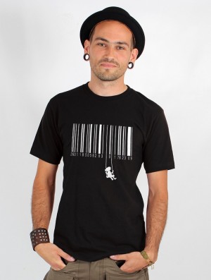 Toonzshop Swing Barcode Printed Short Sleeve T-shirt T-Shirt Heren Zwart | 106754-BMC