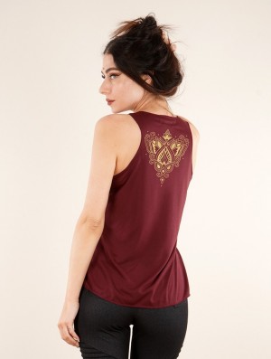 Toonzshop Talah Printed Tank Top Tanktop Dames Goud | 653219-TGJ
