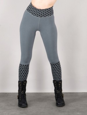 Toonzshop Tetris Printed Long Leggings Leggings Dames Lichtgrijs | 168793-CEV