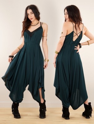 Toonzshop Topäaz Loose And Reversible Strappy Jumpsuit Jumpsuit Dames Teal | 645293-OEP