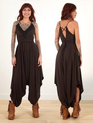 Toonzshop Topäaz Loose And Reversible Strappy Jumpsuit Jumpsuit Dames Bruin | 761345-QCK