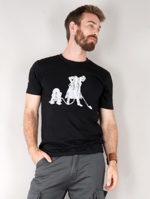 Toonzshop Vader R2d2 Vacuum Printed Short Sleeve T-shirt T-Shirt Heren Zwart | 378061-ZLN