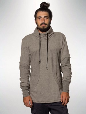 Toonzshop Val Big Collar Sweatshirt Sweatshirt Heren Donkerbeige | 243857-GYP