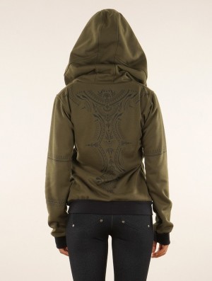 Toonzshop Vidar Zohraa Zipped Hoodie Hoodie Dames Khaki | 021546-MAR