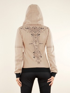 Toonzshop Vidar Zohraa Zipped Hoodie Hoodie Dames Beige | 308124-DVM