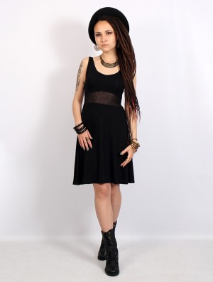Toonzshop Wakäa Sleeveless Short Dress Jurk Dames Zwart | 684172-LEA
