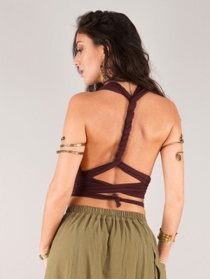 Toonzshop Wakiza Infinity Crop Top Bra BH Dames Bruin | 075412-PDX