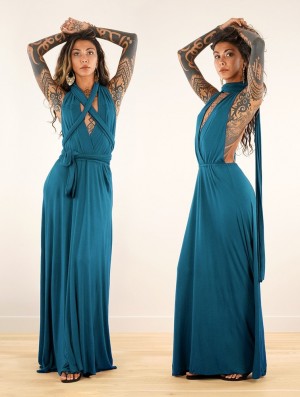 Toonzshop Wakiza Long Infinity Dress Jurk Dames Blauw | 730598-JDS