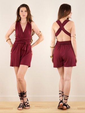 Toonzshop Wakiza Short Infinity Playsuit Playsuit Dames Wine | 839021-BCS