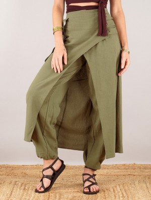 Toonzshop Wanda Harem Skirt Pants Rok Dames Olijfgroen Groen | 980346-SDX