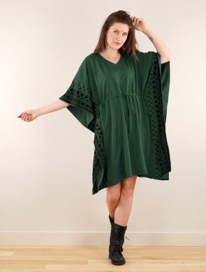 Toonzshop Wilwarin Ethnic Arrow Kaftan Dress Jurk Dames Groen | 217439-RAN