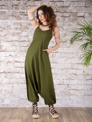 Toonzshop Yahnaa Harem Pant Overalls Broek Dames Olijfgroen Groen | 657248-CMX