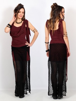 Toonzshop Yükäa Top Topjes Dames Wine | 365492-UWD
