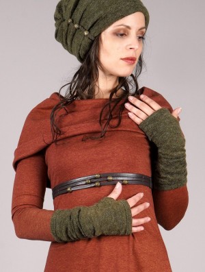Toonzshop Yüm Arm Warmers Fingerless gloves-legwarmers Dames Olijfgroen Groen | 673405-EVF