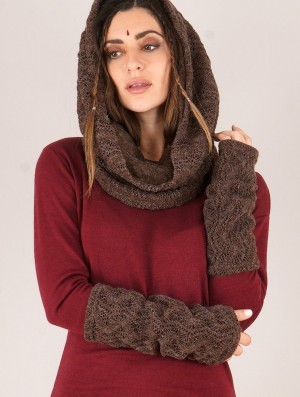 Toonzshop Yüm Crochet Arm Warmers Fingerless gloves-legwarmers Dames Bruin | 193806-OAE