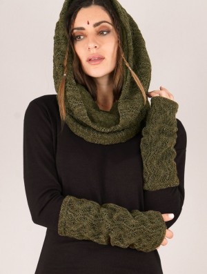 Toonzshop Yüm Crochet Arm Warmers Fingerless gloves-legwarmers Dames Olijfgroen Groen | 694582-GLR