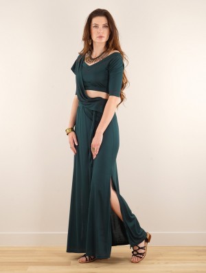 Toonzshop Zalya Anazra Printed 3in1 Long Dress Jurk Dames Blauw | 678043-RYT