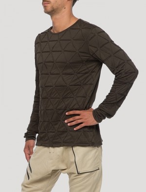 Toonzshop Zentangle Long Sleeves T-shirt T-Shirt Heren Groen | 291845-EGZ